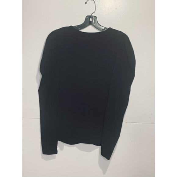 Inc International Concepts Jersy Black Poofy Sleeve Rouched Blouse XL - Picture 6 of 8